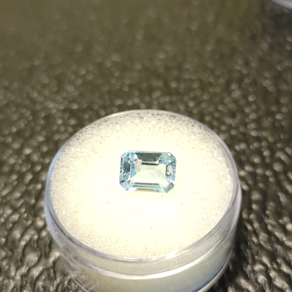 Faceted Sky Blue Topaz Gemstone Emerald Cut #152